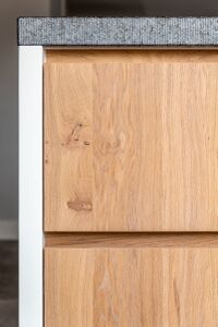 Graniet Steel Grey leather werkblad met gefrijnde randafwerking