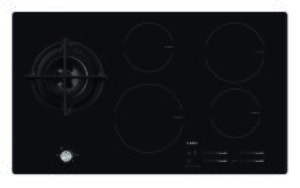 Inductiekookplaat met gaswokbrander